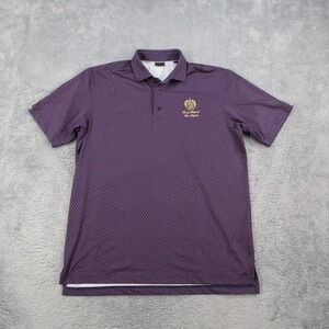 Dunning Trump National Los Angeles Golf Polo Shirt Mens Large Blue Red Geometric